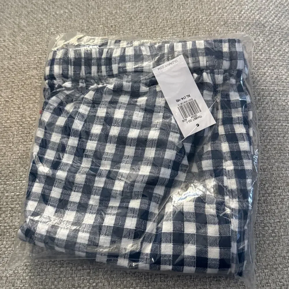 Old Navy Gingham Printed Double-Weave Scallop-Trim Shorts